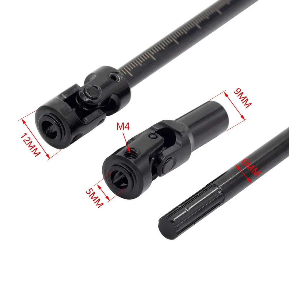 Kruiskoppeling Aandrijfas Rvs DIY Cut Lengte Aandrijfas voor 1/10 LCG RC Crawler Robot SCX10 I II III TRX4 Capra