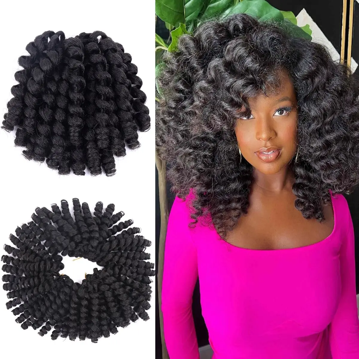 Afro Wand Curl Stick biondo sintetico crespo Twist Crochet Hair estensioni dei capelli intrecciate Pre allungate per le donne Cosplay 8 12 pollici