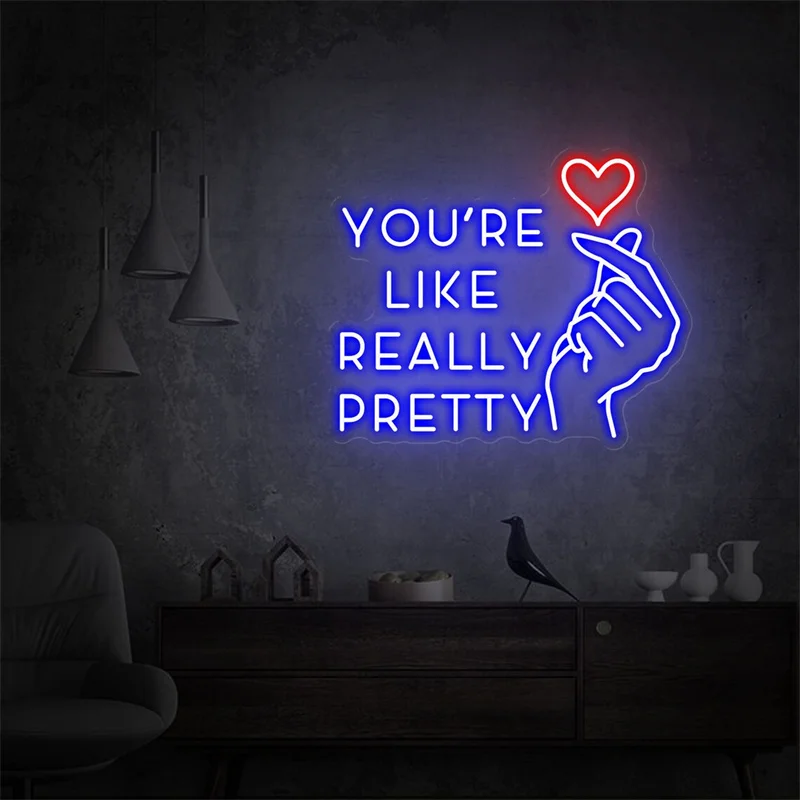 Custom Neon LED Light Sign, você é realmente bonito, quarto, salão, decoração da parede, casamento, decoração de casa, presentes para ela