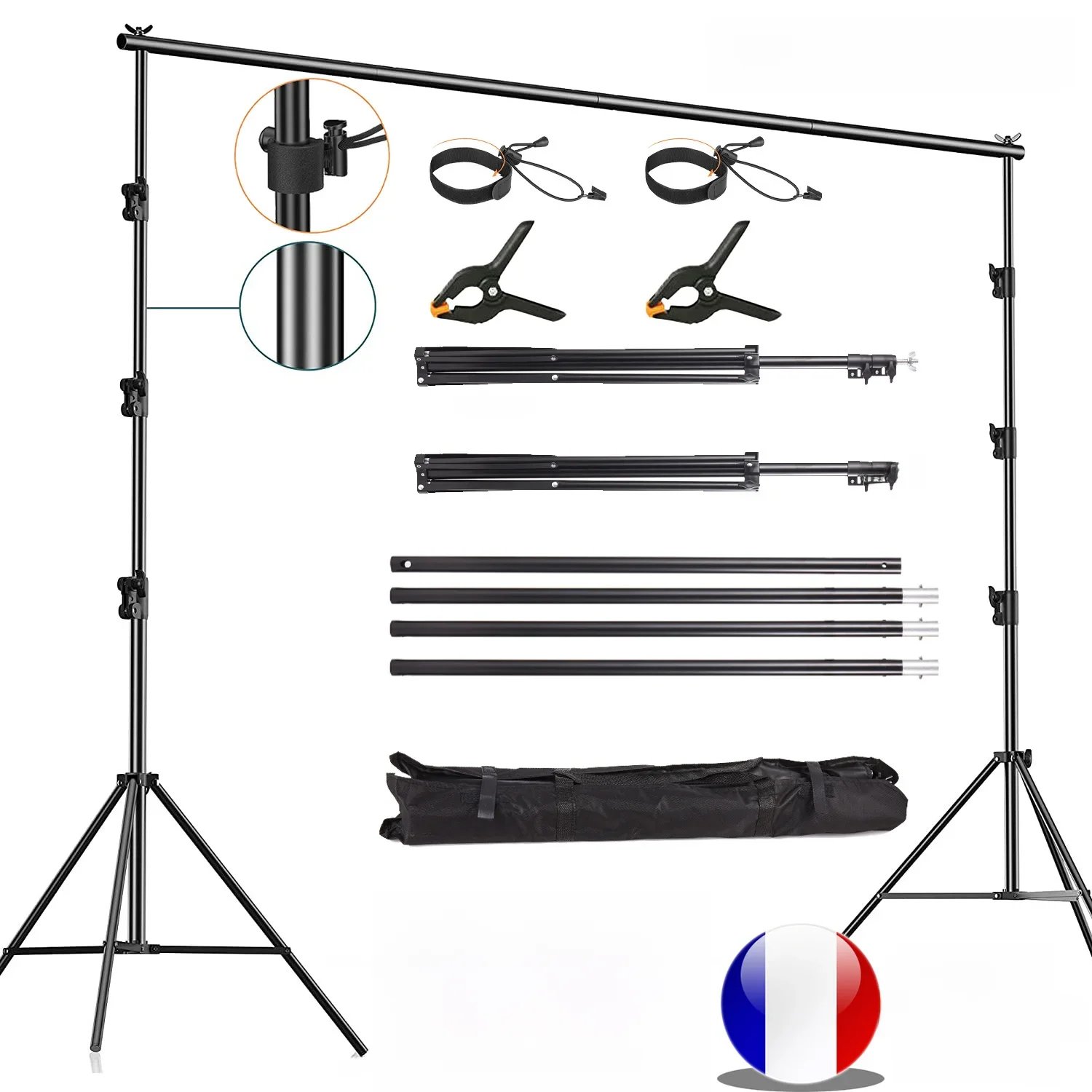 Fotografia Photo Studio Tło Stojak Tło Chromakey Zielony ekran System wsparcia Rama Chroma Tło fotograficzne do sesji zdjęciowej — zdjęcie produktu 7