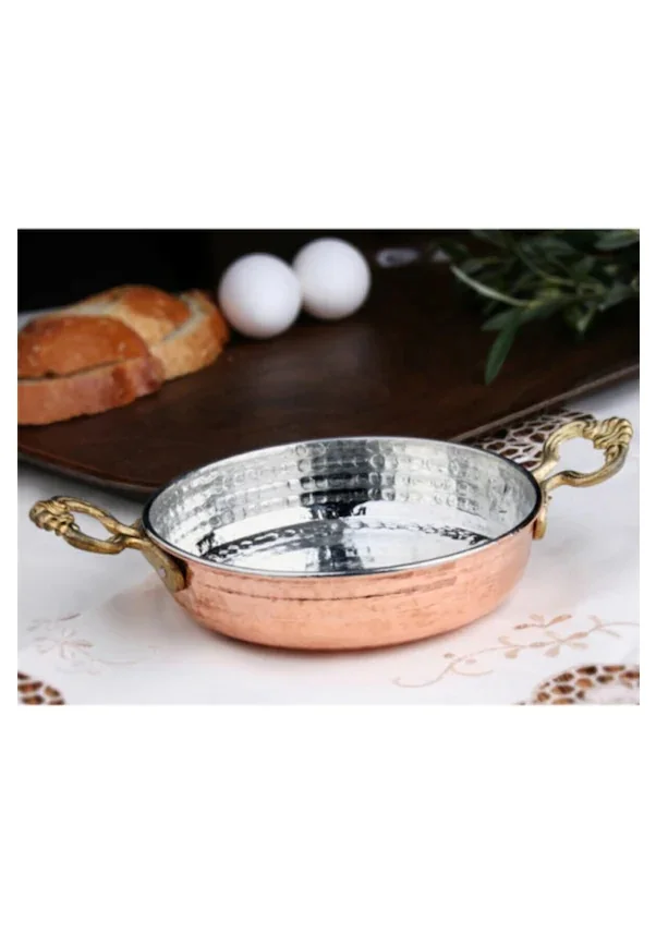 

New 19 cm Turkish Copper Sahan Pan Egg Omelette Non-Stick Kitchen Scramble Egg Breakfast Non-Heat Handle Fast Shipping