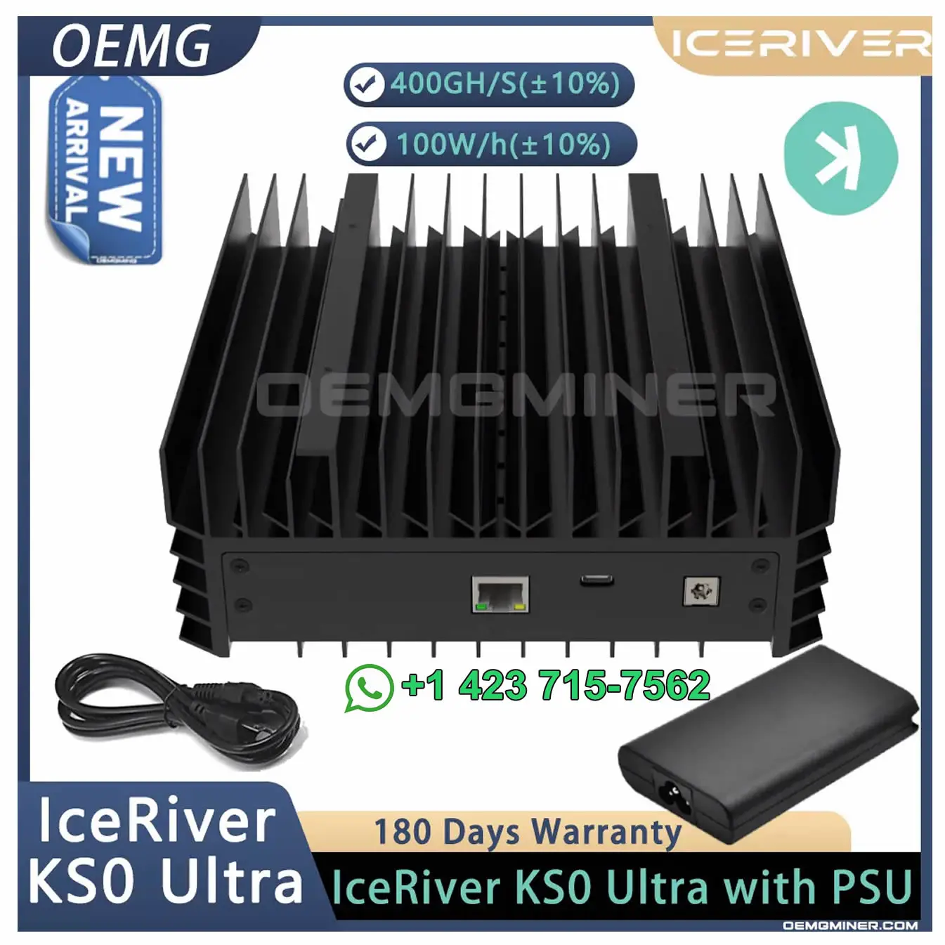 SM Buy 2 Get 1 Free New IceRiver KS0 Ultra KAS Asic Miner 400G 100W Kaspa with Original PSU