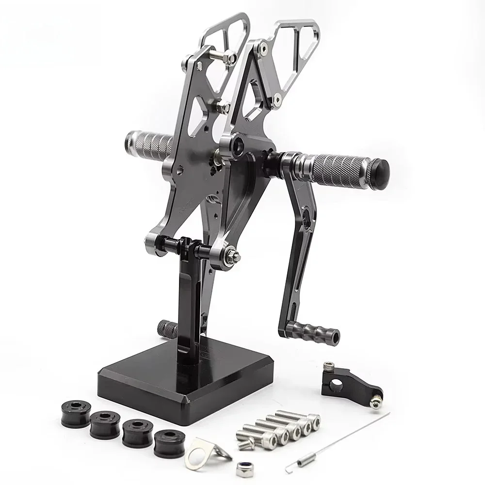 Pour YAMAHA MT-07 FZ07 2013-2020 Moto Arrière Repose-pieds Repose-pieds Arrière Ensemble 3D Réglable Aluminium Repose-pieds Repose-pieds