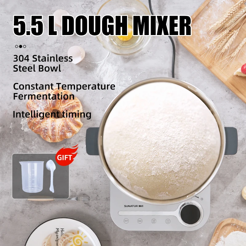 SUNATUR Kneader 8L/5.5L Stand Mixer Electric Dough Mixer Kitchen Processor Machine for Kneading Home Appliance for Baking