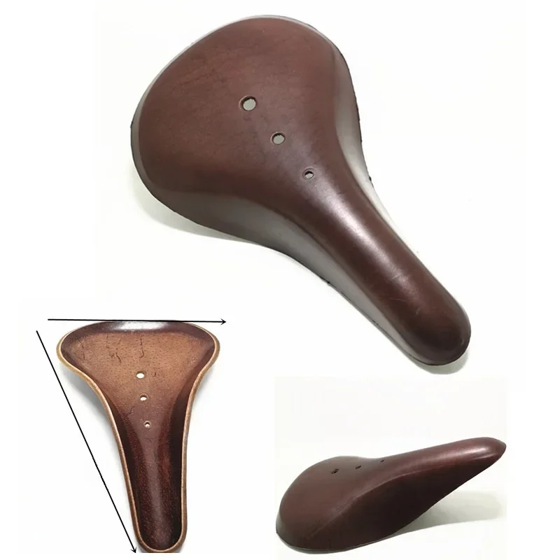 AliExpress P1 Retro Bicycle Saddle 100% Leather Bicycle saddle Accessories Metal Rack 4colors Optional 28*17.5cm