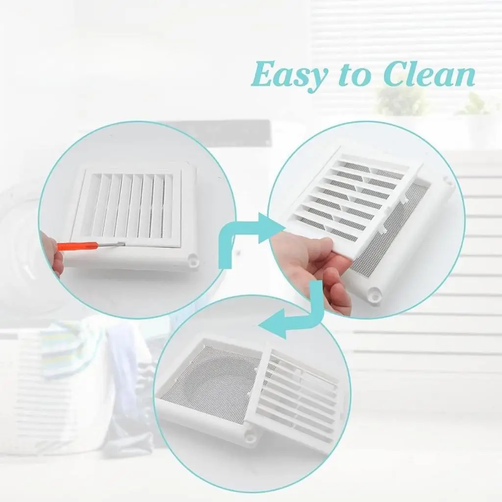 

1pc Plastic Air Ventilation Grill Cover Fly Screen Mesh Exhaust Home Wall Hole Anti Mosquito Net Mask Easy Clean Bathroom Vent
