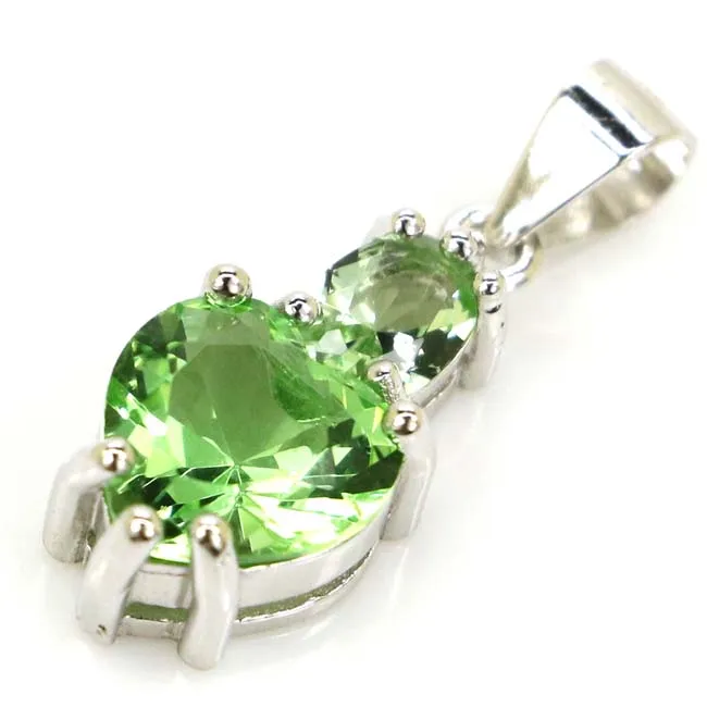 Buy 2 Get 1 Free 22x8mm SheType 2.0g Heart Shape Green Tsavorite Garnet For Girls Gift Real 925 Solid Sterling Silver Pendant