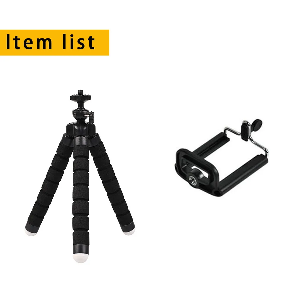 Universal Desktop Phone Tripod Mount Stand Clip - Flexible Sponge Mini Tripod for Gopro Hero 13 12 11 10 9 SJCAM Accessory