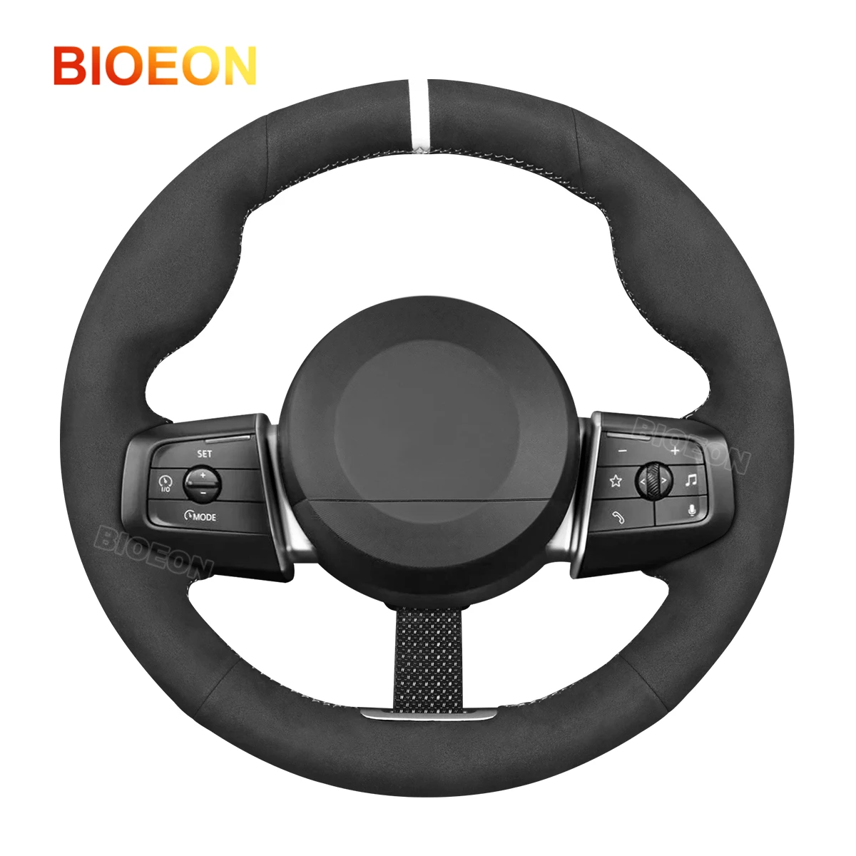 

Bioeon Black Synthetic Suede Car Steering Wheel Cover for Mini Countryman (U25) Hatchback (F66) Electric Hatch (F66)