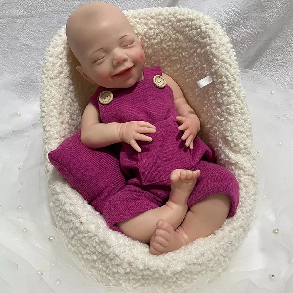 1:1 Ratio Full Solid Silicone Reborn Baby Art Doll Kid Toy Customize Smiling Face Reborn Artist Baby Collector