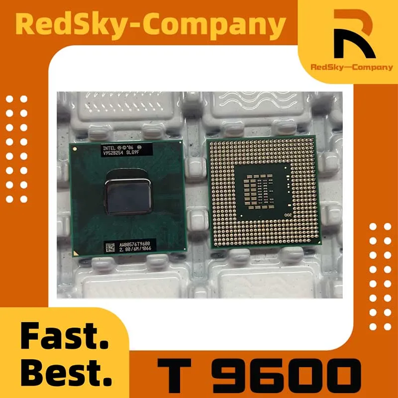Procesador Core 2 Duo T9600 para Portátil, CPU SLG9F SLB47, Socket PGA478, Doble Núcleo, 35W, 2.8Ghz, 6MB de Caché