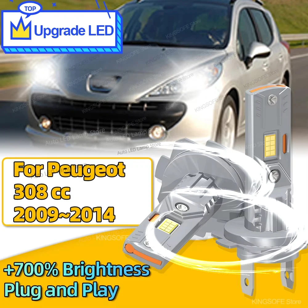 

2x 6000K Super Bright White Light H7 Headlight Bulb 30000LM LED Car Light Upgrade CHip For Peugeot 308 cc 2009~2014 Plug Play