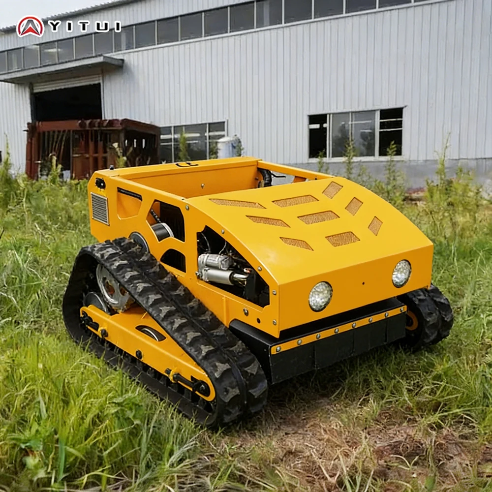 All Terrain Customized Rubber Crawler Lawn Mower Petrol Engine Remote Control Self-Propelled Factory Direct Sale Outdoor Use