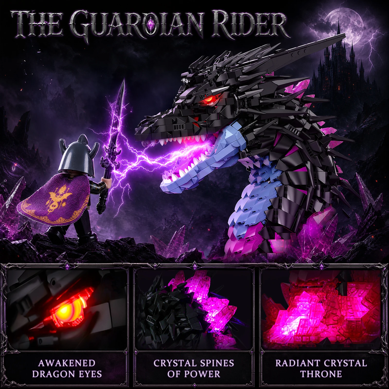 LED Shadow Dragon Head Building Set — product detail 3