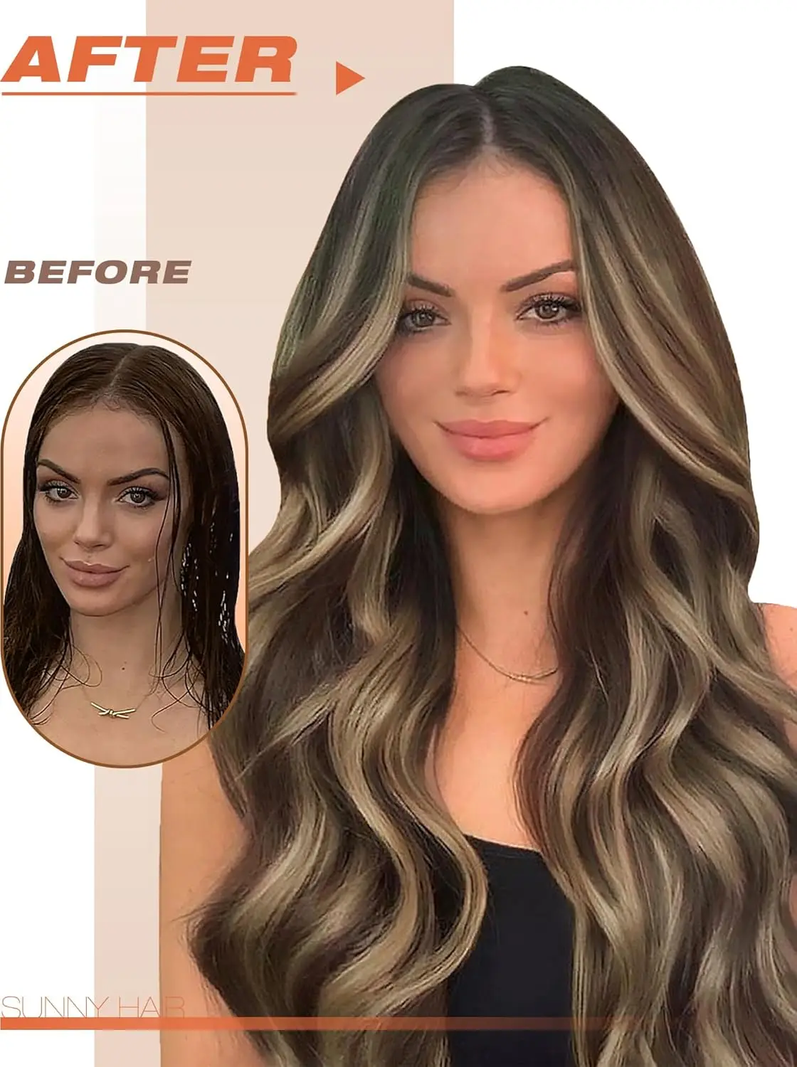 Extensiones de cabello con cinta VeSunny Remy, 100% cabello humano brasileño Natural, 12-24 pulgadas, 30 y 50G, Color Balayage, cinta sin costuras