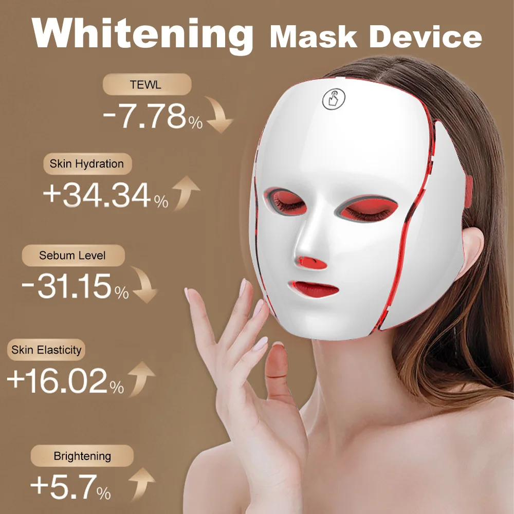 7 Color Photon led Beauty Mask Instrument Whitening Rejuvenation Spot Removal Mask Face Neck Skin Care Reduce Wrinkles