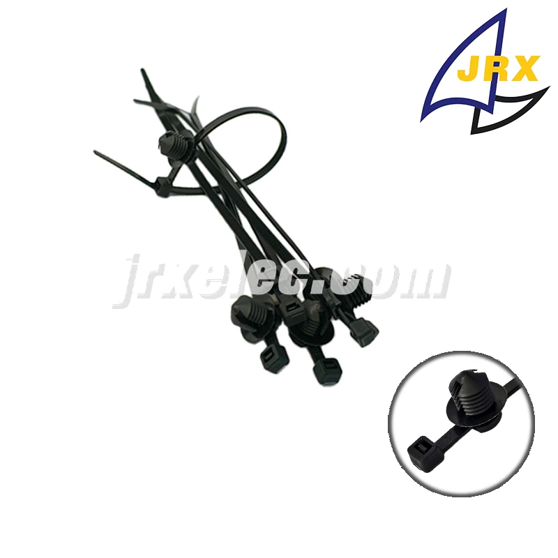 111-85810 Nylon Cable Tie Black 200mm Mount Hole Zip Tie Wire Harness Fastener Automotive 11185810