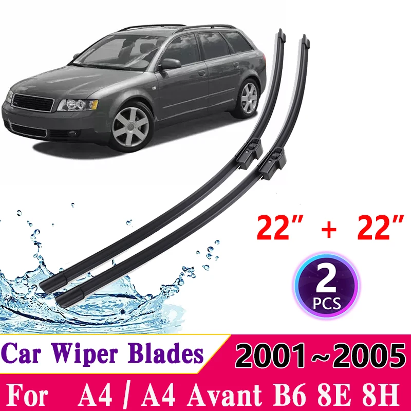 for Audi A4 Accessories A4 Avant B6 8E 8H 2001~2005 Car Front Windscreen Wiper Auto Blades Wipers Blade Car Accessories U J Hook