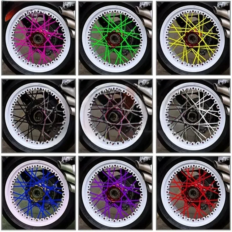 AliExpress NONE 72PCS Motorcycle Dirt Bike Spoke Skins Covers Spoked Protector Wraps Wheel Rim Guard For Motocross Bicycle Bike Cool Accessories