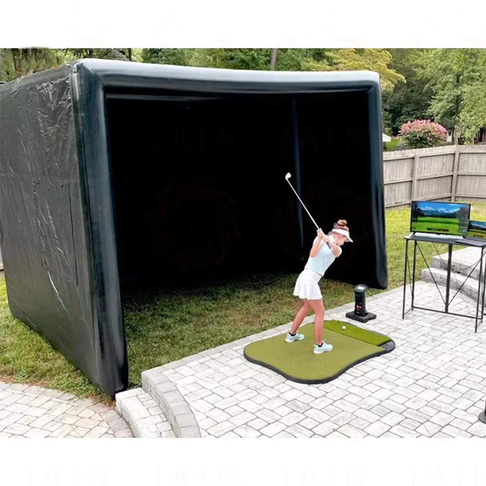 Tente de simulateur de pratique de conduite de golf, portable, étanche, PVC, écran gonflable, entraînement de golf en plein air, jeu, activité de fête