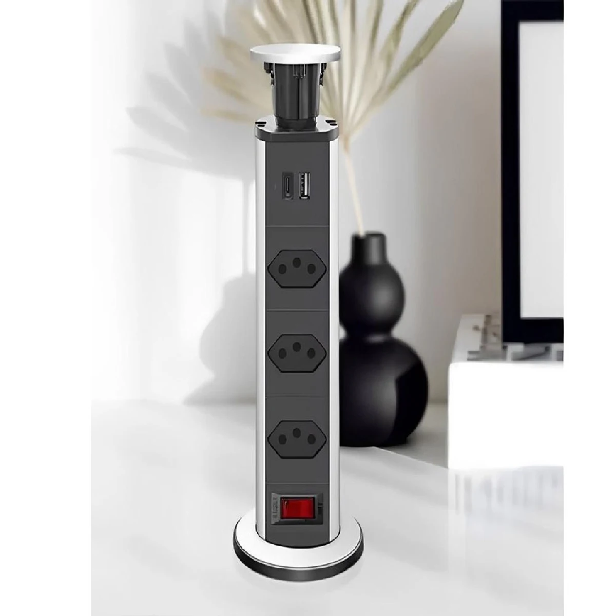 برج قابس متعدد قابل لسحبه للكونترتوب ، طاولة كونترتوب ، USB من النوع C ، تضمين ، 3 مآخذ ، من من من من من من نوع USB #4