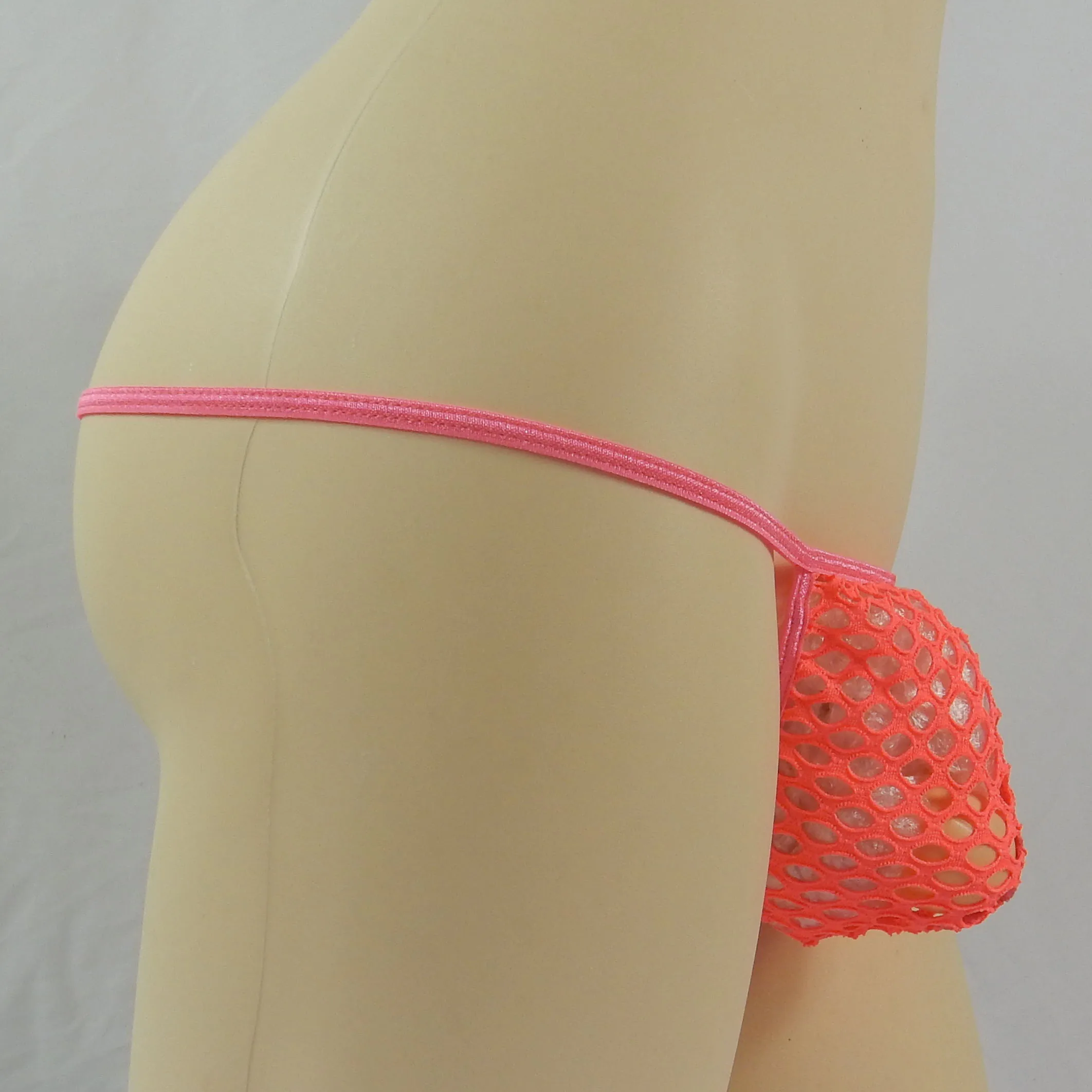 Mens G4410 G4419 Sexy String Thong Posing Pouch Bulge Low Rise Mesh Big Net C-thru Transparent Underwear