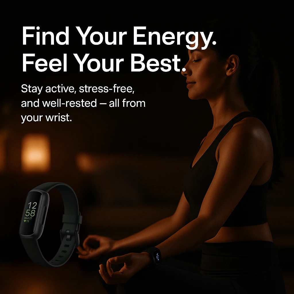 جهاز تعقب اللياقة البدنية الذكي Fitbit Inspire 3، شاشة ملونة تعمل باللمس، مراقب معدل ضربات القلب، تتبع ضغط النوم، سوار معصم رياضي