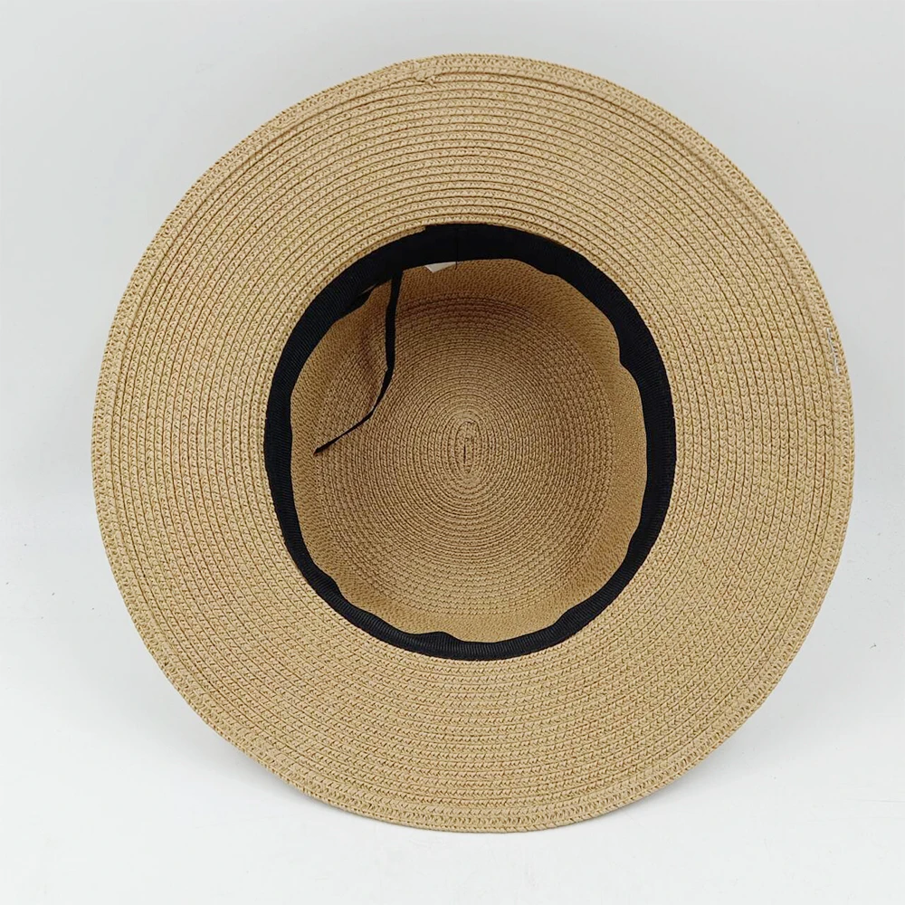 Summer flat straw hat French British style sun hat outdoor beach sun hat anti-ultraviolet ladies adjustable hat 여름모자