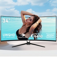 Gawfolk 34 inch 4K HD 144hz high resolution 1500r curved gaming monitor, gaming model，(Black Friday, Halloween, Thanksgiving,）