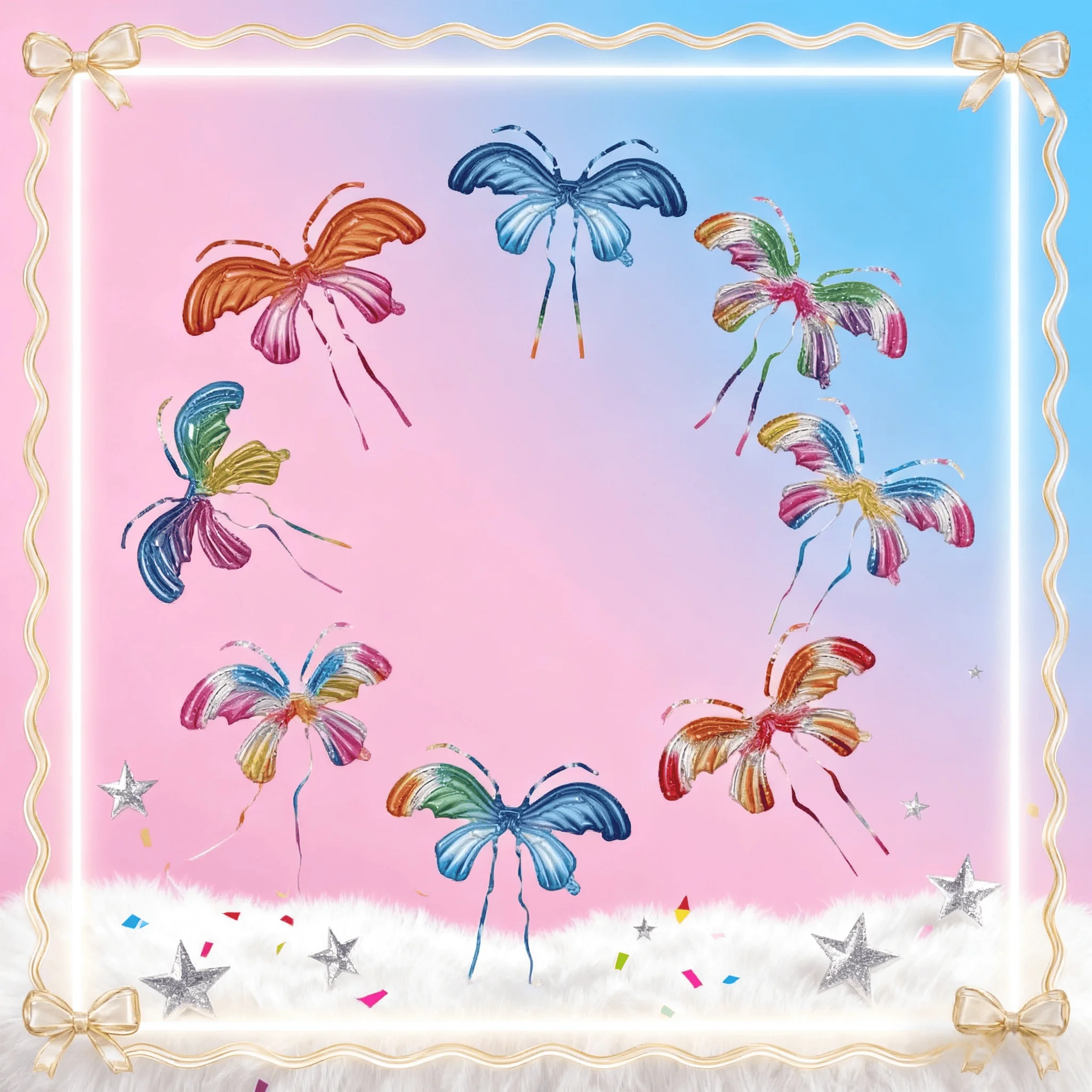 

Colorful Butterfly Wings Balloons for Happy Birthday Party Outdoor Indoor Decoration Foil Helium Balloon for Children Adult Wear