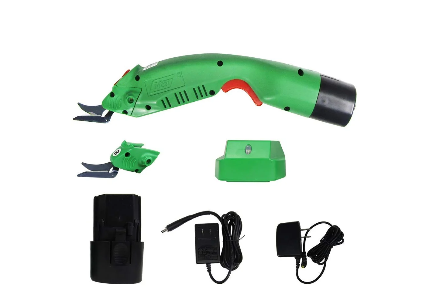 WBT-2 Electric Scissors for Cutting Fabric, Cardboard & Fiberglass Cordless Sewing Crafting Scissors w/ 2 Blades and 5000mAh Lar