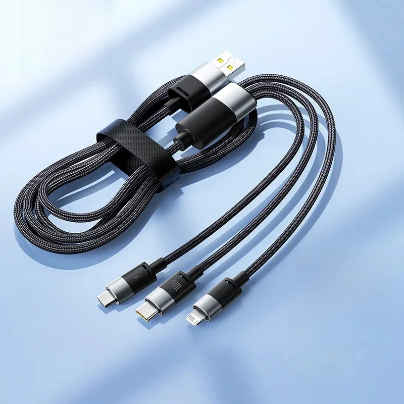 Baseus 3 w 1 100 W Kabel USB C do Type C PD Szybka ładowarka danych Szybkie ładowanie Przewód do Macbooka iPhone Samsung Xiaomi Telefon Przewód — zdjęcie produktu 7