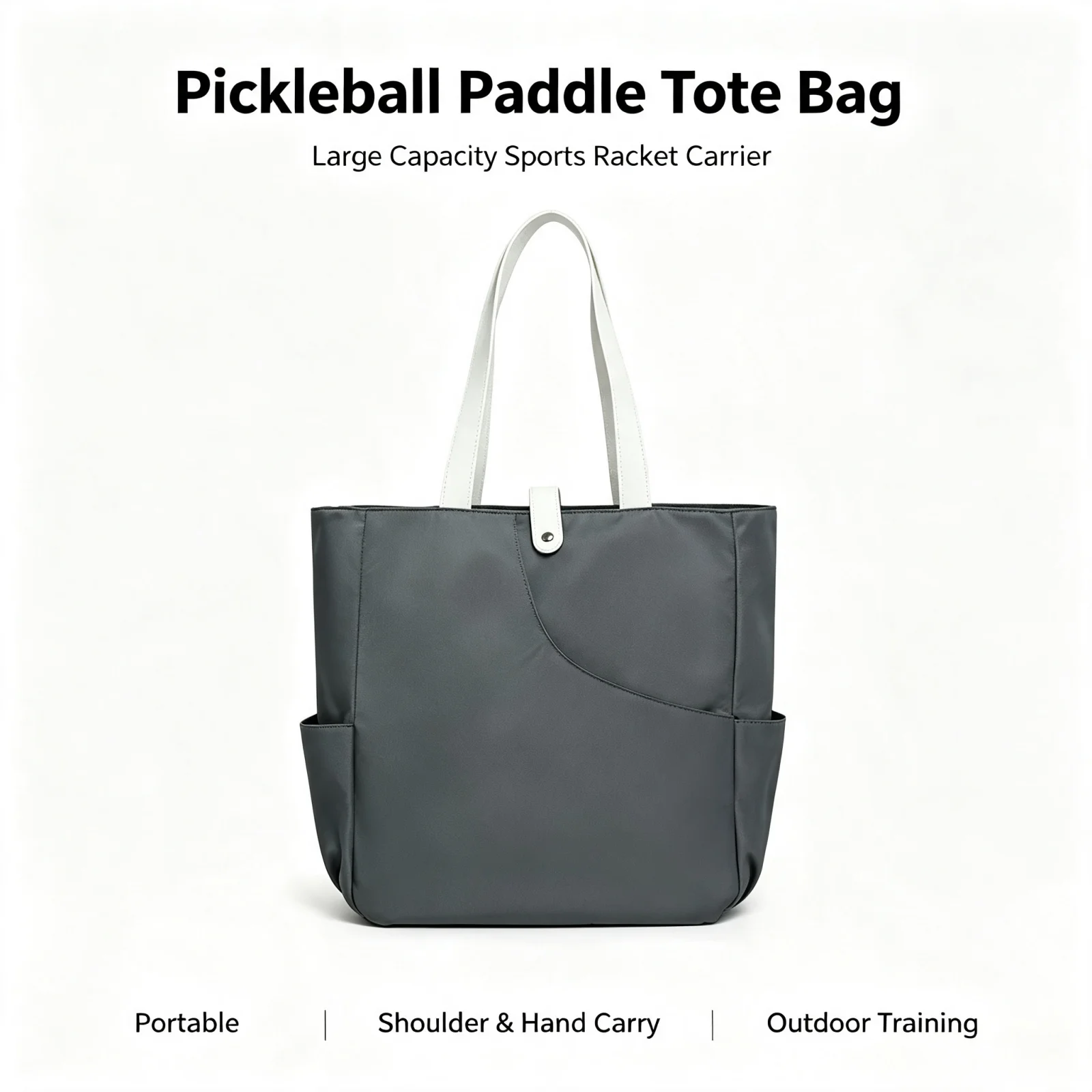 Large Capacity Canvas Pickleball Paddle Tote Bag Multi-Purpose Portable Outdoor Shoulder Handbag for Racquet Tennis Racket