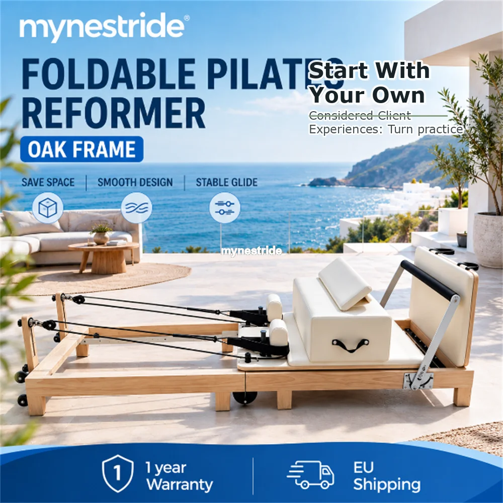 Système de Pilates en bois MAJ4484 |   Grand appareil de Pilates / Équipement de fitness / Lit de Pilates / Reformer - Pour les personnes soucieuses du détail