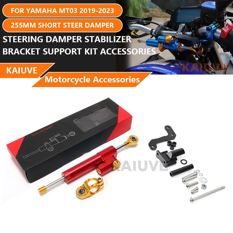 

KAIUVE Motorcycle Steering Damper Stabilizer Mount Bracket Support Kit For YAMAHA MT-03 2019-2023