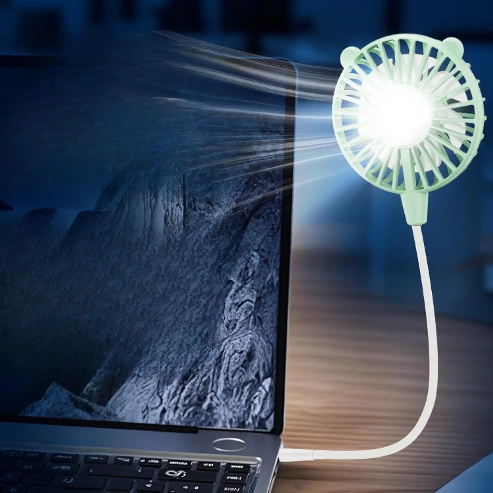 

Portable Personal USB Plug in Fan with Flexible Neck Multipurpose Mini Pocket Fan for Queue Commuting Camping Travel Motor Car