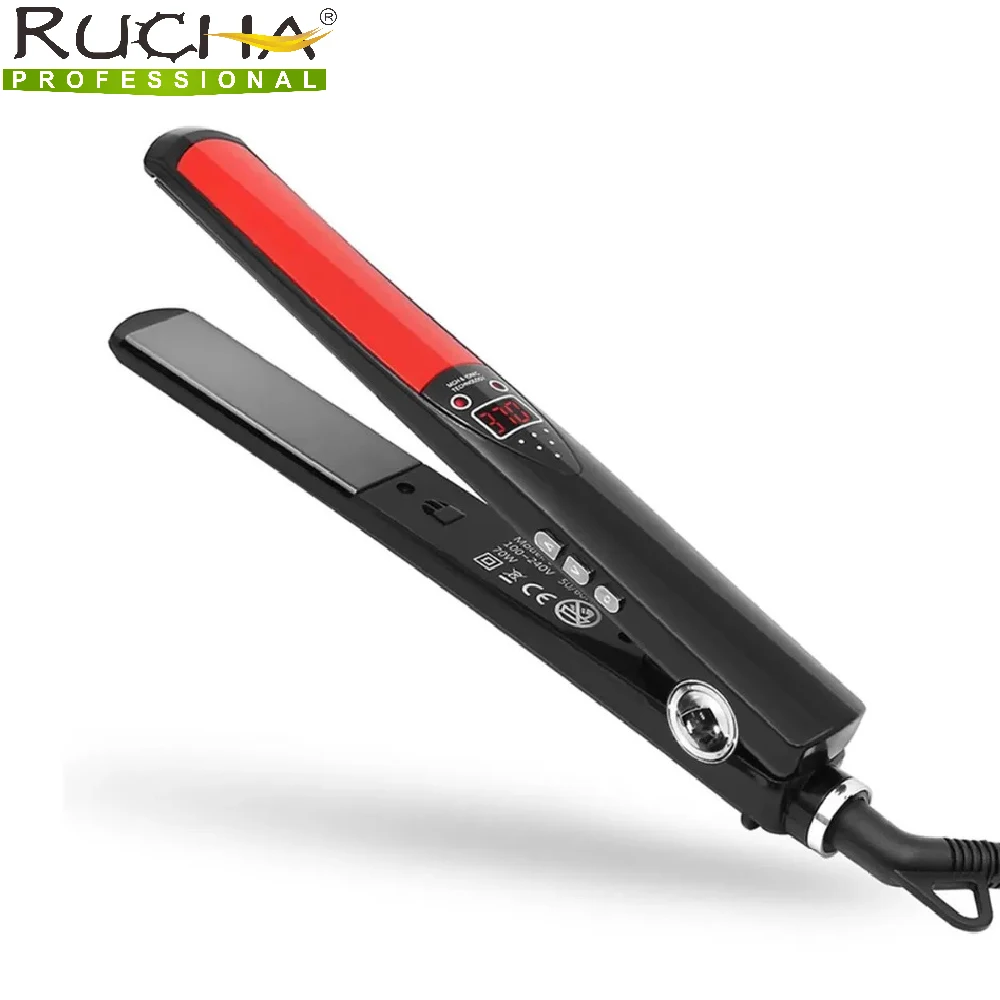 RUCHA Hair Straightener Titanium Plates Flat Irons Professional MCH Fast Heating Curling Iron For Women Hair