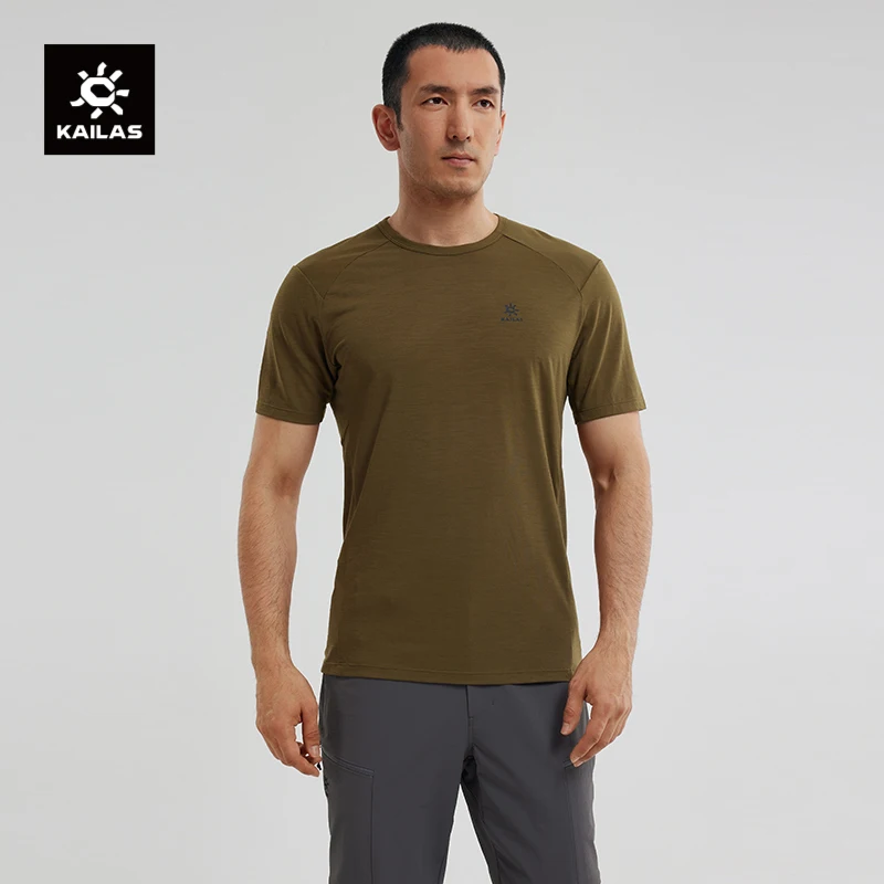 

KAILAS H1 Crew Neck Wool Mid Sleeve Functional T-Shirt Men's Hiking T-shirt Summer Mountaineering KG2437115