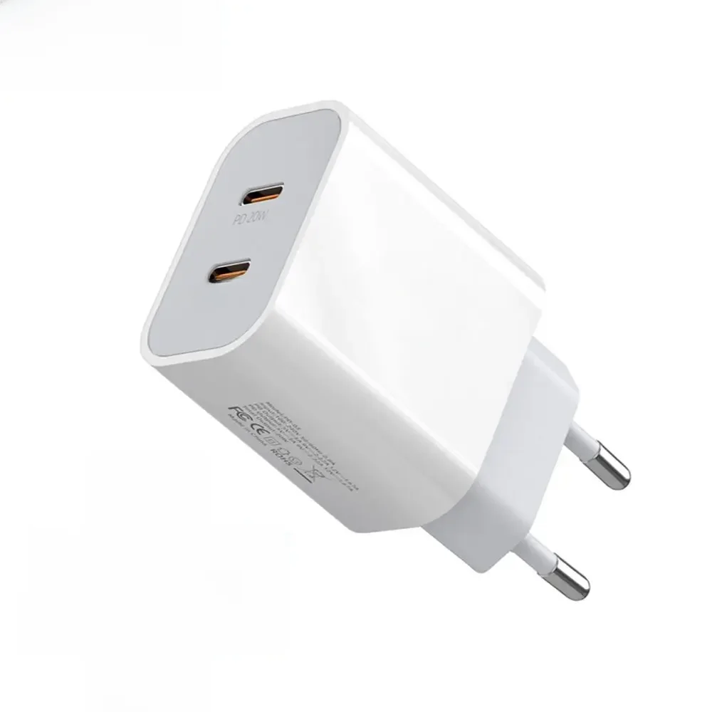 PD 40W Type C Oplader Dual USB C Oplader voor mobiele telefoon EU/UK/US-stekker Snellaadadapter voor iPhone Xiaomi Samsung Huawei Telefoon - afbeelding 2