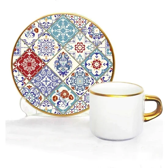 

Toygar Asena Turkish Coffee Set of 6 Tile Art