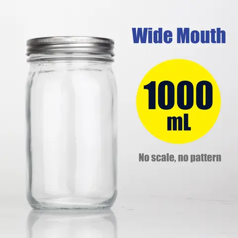 Mason Jars with Lids for Sealing Regular/Wide Mouth Glass Jars for Canning,Pickling,Storage,Fermenting,Mushroom cultivation,4pcs
