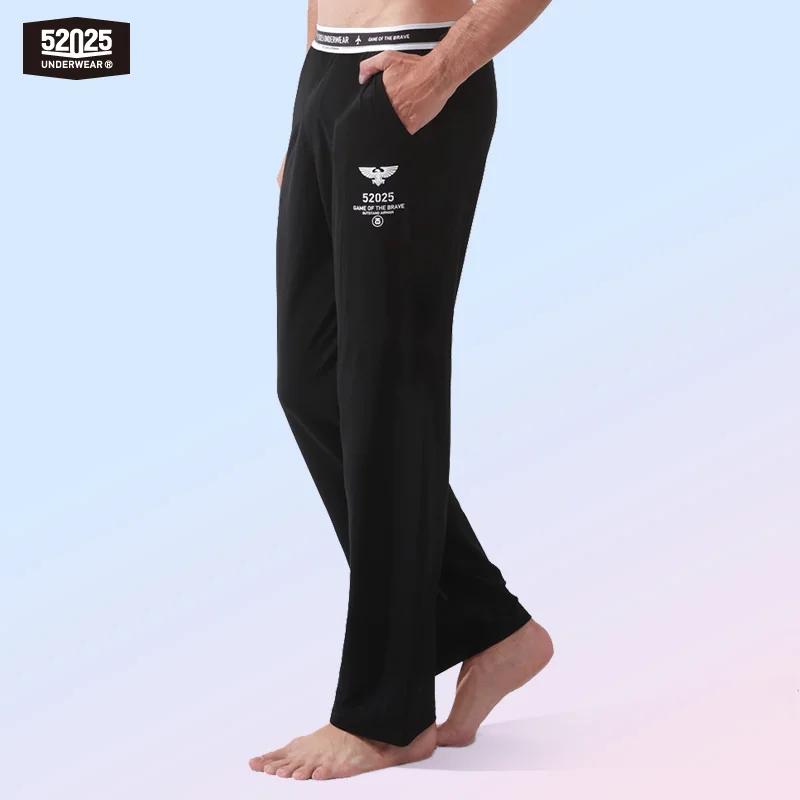 52025 Пижамные штаны для мужчин – Удобные домашние брюки с карманами, из хлопка и модала, мягкие и комфортные. Стильная домашняя одежда для мужчин. Мужские пижамные штаны для сна и отдыха