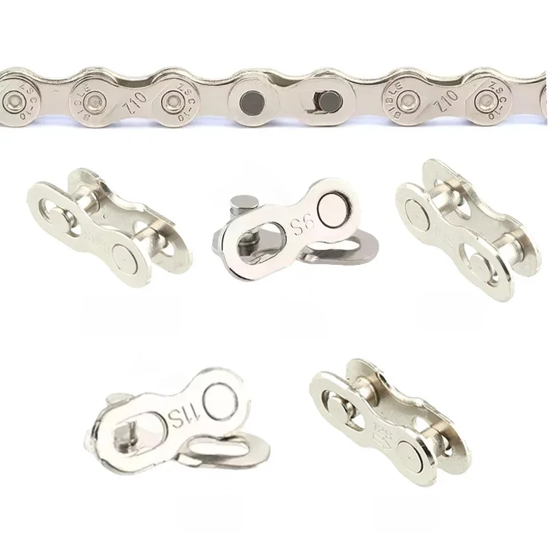AliExpress Bicycle kit single k7 Chain Link Connector 1/5/50pair MTB Road Bike Chain Joint Buckle Quick Master Link 6 7 8 9 10 11 12 Speed
