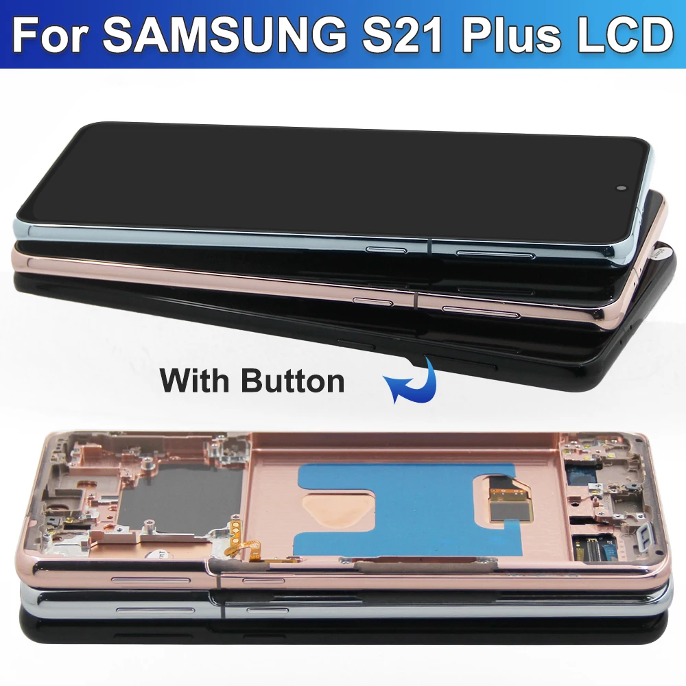 For AMOLED For Samsung S21 Plus LCD Display Touch Screen  Digitizer Assembly For S21+ G996B SM-G996B/DS LCD With Frame