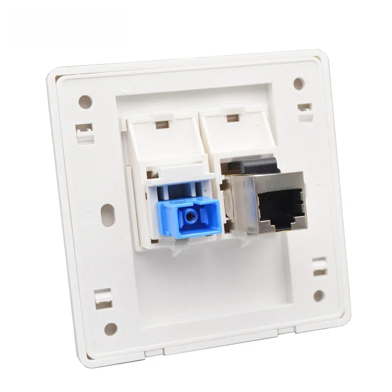 SC UPC APC connecteur de Fiber optique panneau bouclier CAT6 RJ45 prise réseau plaque frontale murale pour Internet SC-SC prise d'extension optique