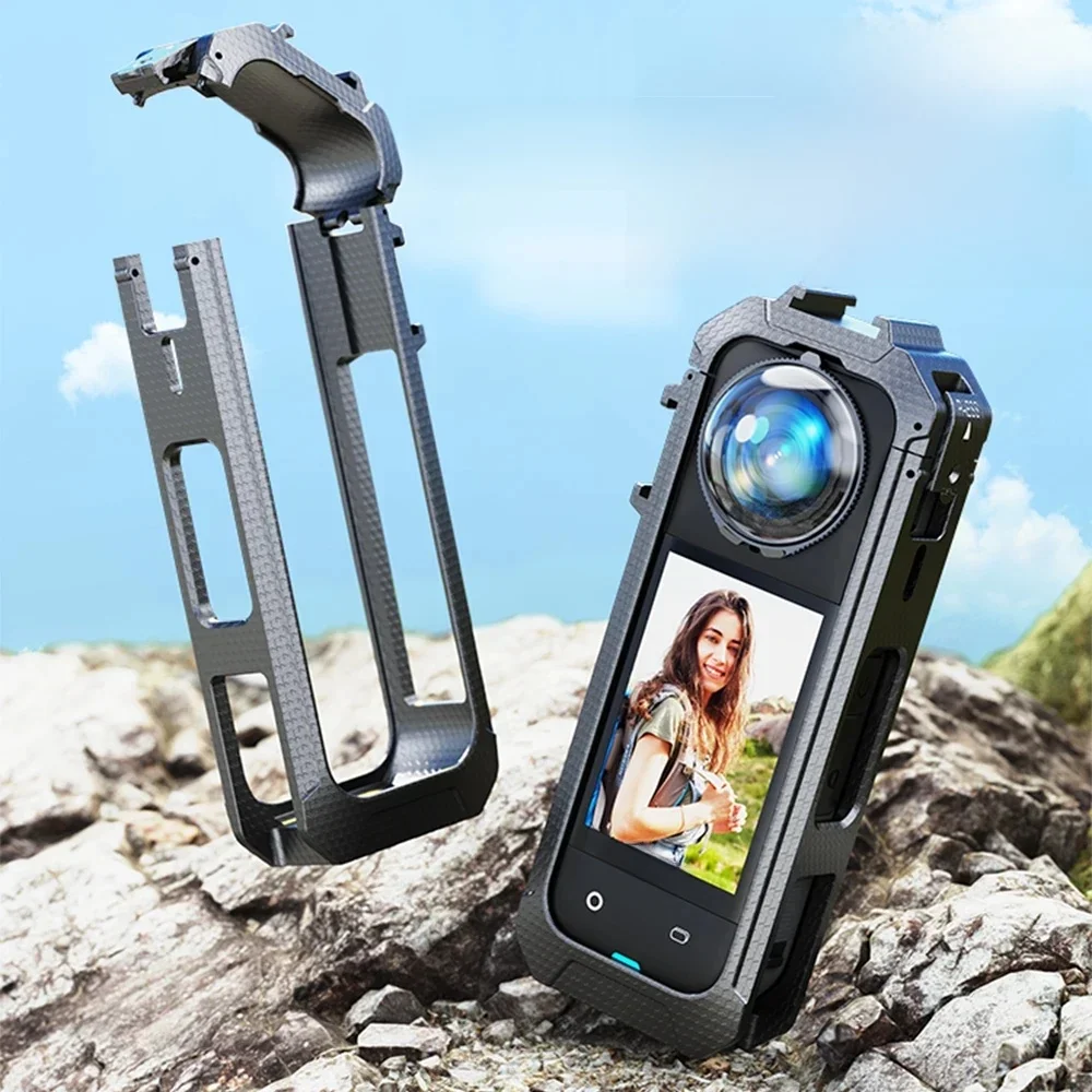 Klatka ramowa do Insta360 X5, obudowa ochronna PC z mocowaniem na zimną stopkę kompatybilna z akcesoriami Insta 360 X5 — zdjęcie produktu 7