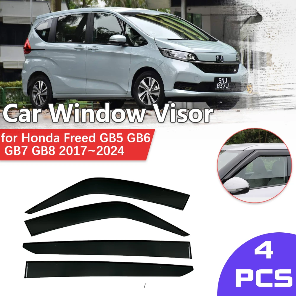 Car Window Visor for Honda Freed GB5 GB6 GB7 GB8 2017~2024 Shelter Rain Sun Eyebrow Vent Awning Smoke Deflector Guard Accessorie