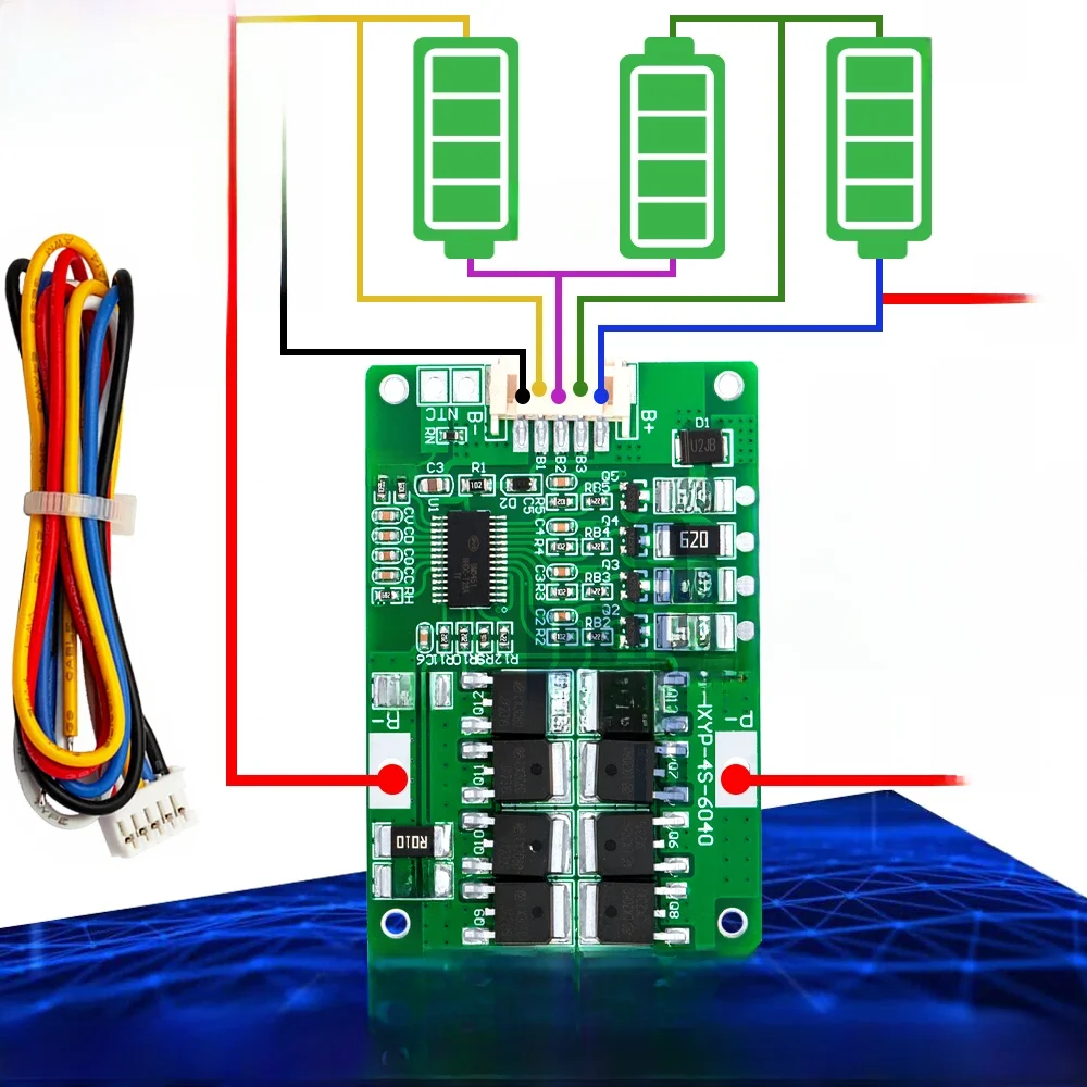 4S 20A 12.8V 14.4V 14.8V 16.8V 18650 26650 32650 32700 Lifepo4 Bateria Wyważona BMS do Łodzi Elektrycznej Zasilacz Bateria 12V — zdjęcie 2
