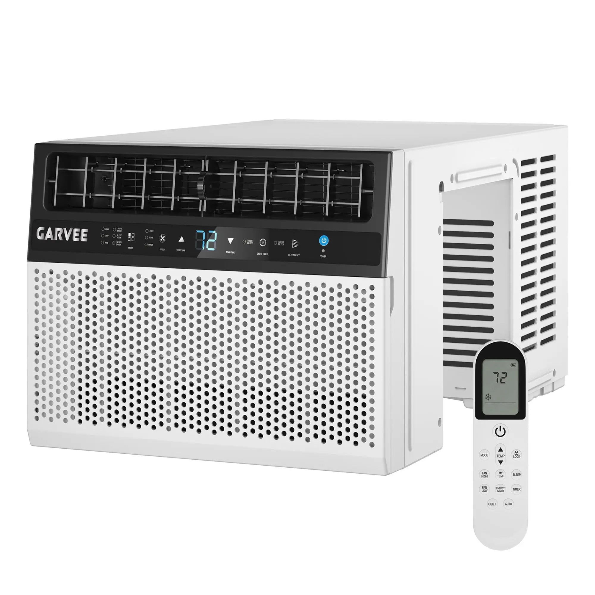 

6000BTU Window Mounted Air Conditioner, 270 Sq.Ft Cooling Coverage, Low Noise Ultra Quiet AC with Open Window Friendly Design, Automatic Water Self Evaporation, 3 Speed Fan for Bedroom Office