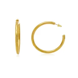 Gold Earrings For Women 4mm Thick Chunky Hoop Earrings 18K Gold Plated Lightweight Chunky Open Round Shape Earrings Gift